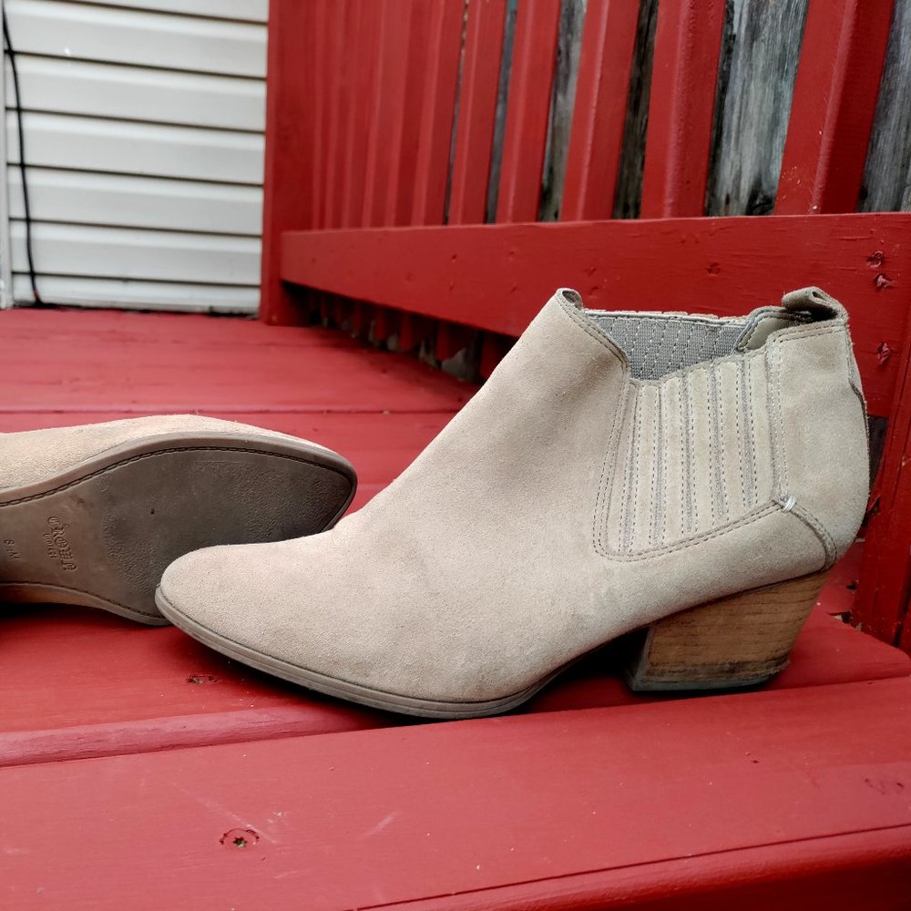 DSW Taupe Suede Booties